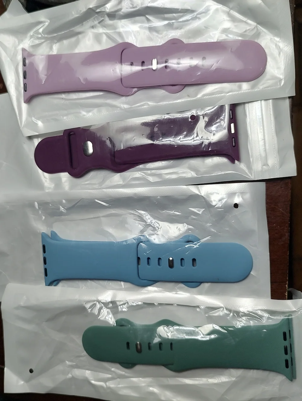 4 Silicone Watch Straps — Pastel Lavender, Plum, Sky Blue & Sage Green